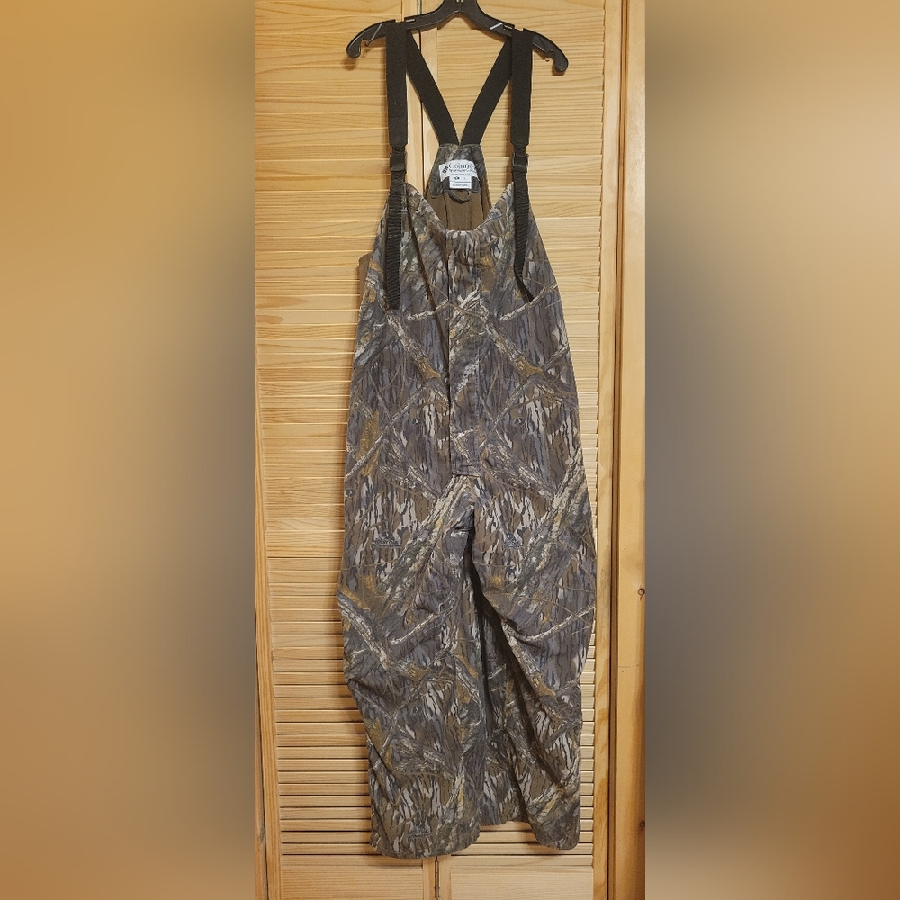 Vtg‎ COLUMBIA Insulated CAMO BIBS HUNTING Zip Up Legs OVERALLS Size XL X Large
